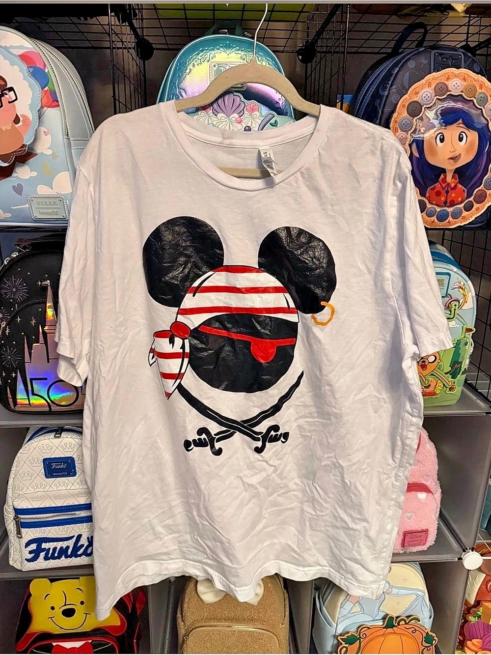 Canvas Pirate Mickey Graphic Tee White 3XL Like New